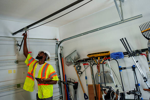 Professional Garage Door Panel Replacement technician working in Potterville, MI